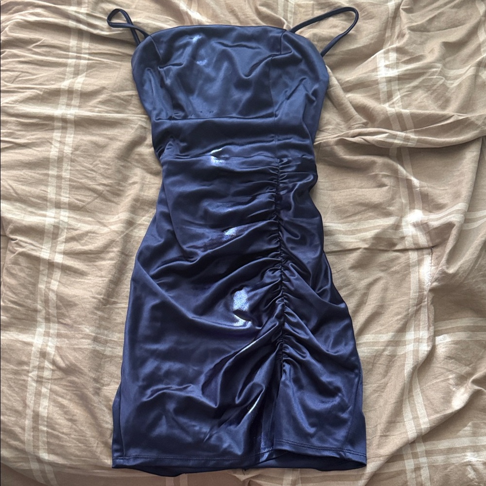 Midnight doll Navy Blue Ruched Dress